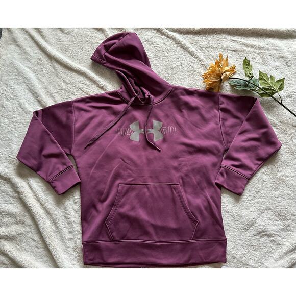 Under Armour Purple Hooded Sweatshirt Size Medium - Picture 1 of 5